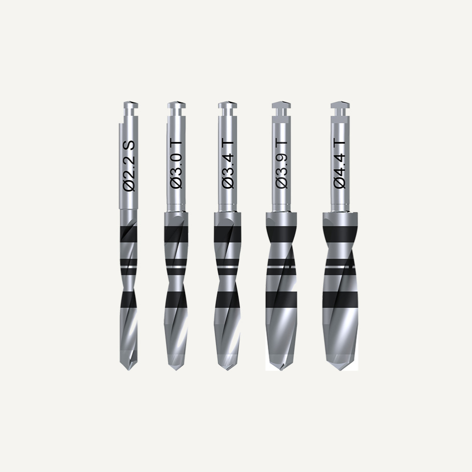 Borrkit Tapered: Spiralborr ∅2.2S, 3.0T, 3.4T, 3.9T och 4.4T